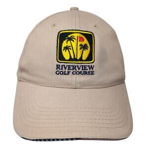 Riverview Golf Course Slideback Hat Brown One Size Palm Trees Outdoor